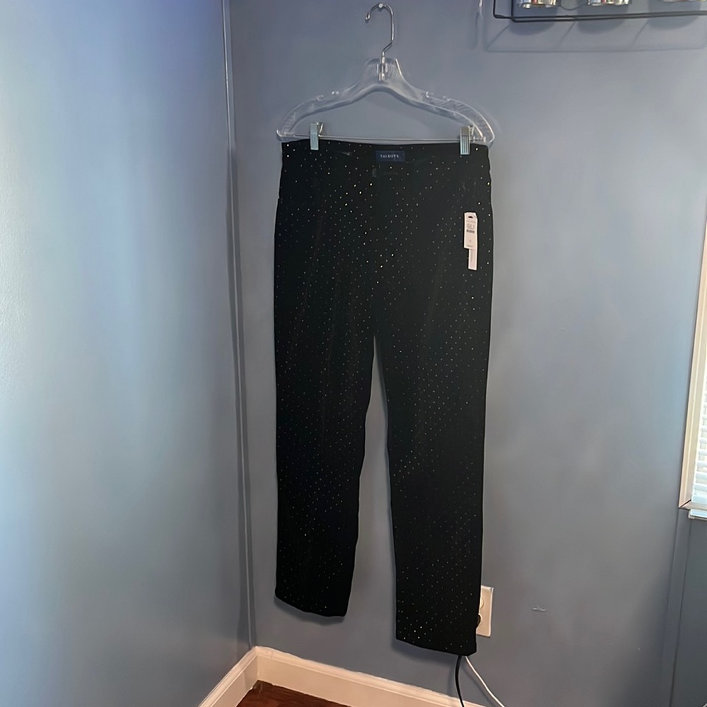 Talbots velvet high rise straight leg